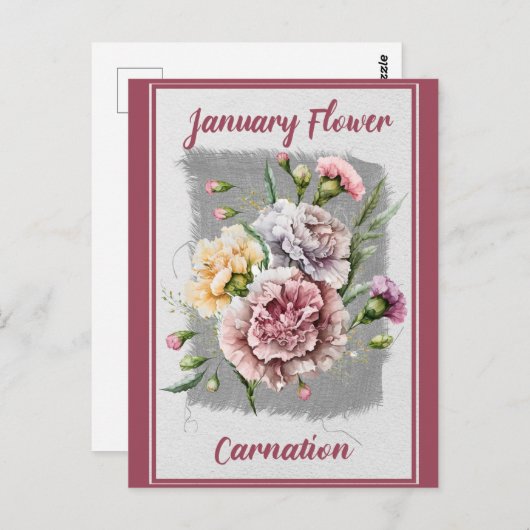 januari Bloemanjer Bloemanjer Bloemen Briefkaart (Voorkant / Achterkant)