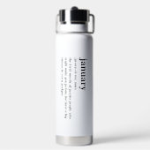 Januari Definitie Verjaardag Waterfles (Achterkant)