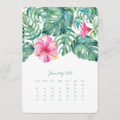 Januari Desk Top Calendar Card Hibiscus Menu (Voorkant)