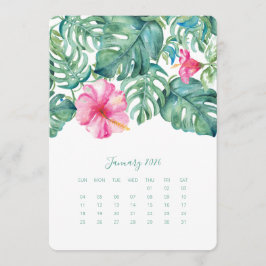 Januari Desk Top Calendar Card Hibiscus Menu