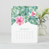 Januari Desk Top Calendar Card Hibiscus Menu (Staand voorkant)