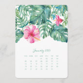 Januari Desk Top Calendar Card Hibiscus Menu (Voorkant)