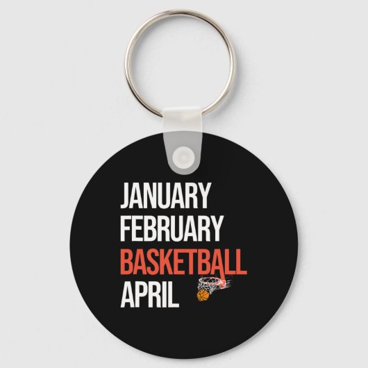 Januari Februari Basketbal April March College Sleutelhanger (Voorkant)