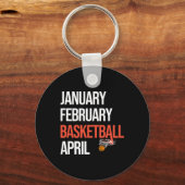 Januari Februari Basketbal April March College Sleutelhanger (Voorkant)
