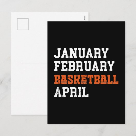 Januari Februari Basketball April Feestdagenkaart (Voorkant / Achterkant)