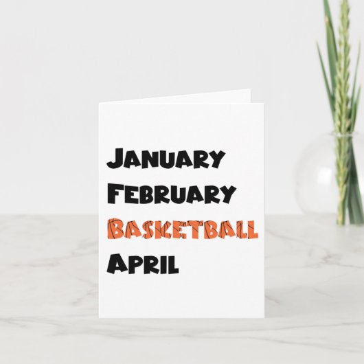 Januari Februari Basketball April Kaart (Voorkant)