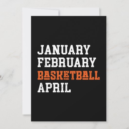 Januari Februari Basketball April Kaart (Voorkant)