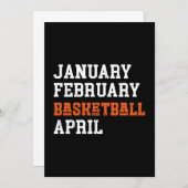 Januari Februari Basketball April Kaart (Voorkant / Achterkant)