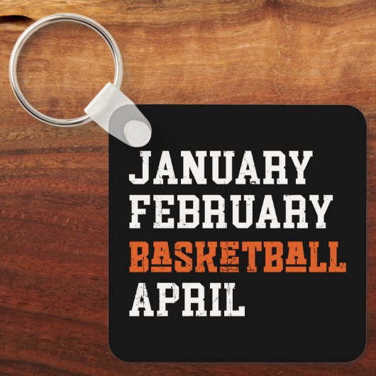 Januari Februari Basketball April Sleutelhanger (Voorkant)