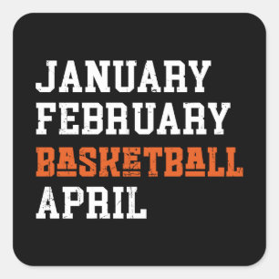 Januari Februari Basketball April Vierkante Sticker