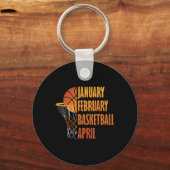 Januari Februari Bysketbyll April Fun Retro Versch Sleutelhanger (Voorkant)