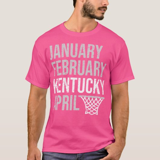 Januari Februari Kentucky April Maart Basketball T-shirt (Voorkant)