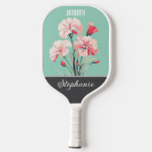 Januari Geboorte Bloem Aangepaste Naam Pickleball Paddle (Achterkant)