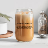 Januari Geboorte Bloem Anjer met Aangepaste Naam Blikvorm Glas