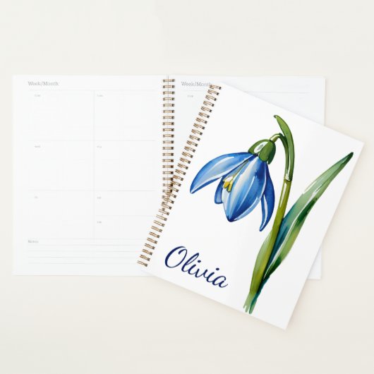 Januari geboorte bloem geschenk Blauwe sneeuwklokb Planner (Display)