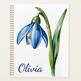 Januari geboorte bloem geschenk Blauwe sneeuwklokb Planner