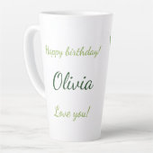 Januari geboorte bloem geschenk Witte sneeuwklokbl Latte Mok (Linkerhoek)