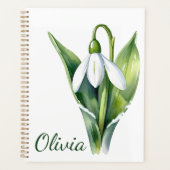 Januari geboorte bloem geschenk Witte sneeuwklokbl Planner (Voorkant)