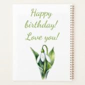 Januari geboorte bloem geschenk Witte sneeuwklokbl Planner (Achterkant)