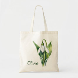 Januari geboorte bloem geschenk Witte sneeuwklokbl Tote Bag