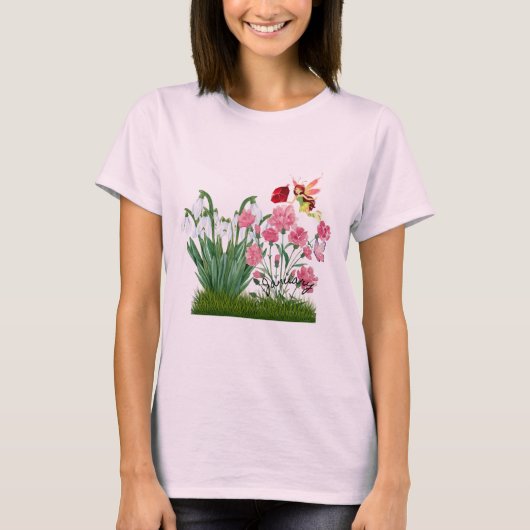 Januari Geboorte Bloemen en Stenen T-shirt (Voorkant)
