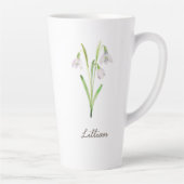 Januari Geboorte Maand Bloem Sneeuwdrop Latte Mok (Rechts)