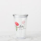 Januari Geboorte Maand Bloemanjer Gepersonaliseerd Acryl Drinkbeker (Voorkant)