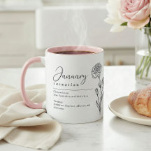 Januari Geboorte Maand Bloemanjer Minimalist