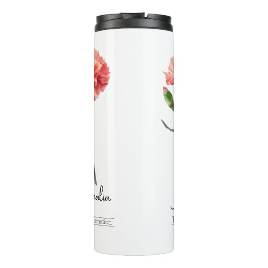 Januari Geboorte Maand Bloemanjer Thermosbeker (Achterkant)