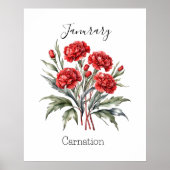 Januari Geboorte Maand Bloemanjer Verjaardagscadea Poster (Voorkant)