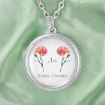 Januari Geboorte Maand Bloemanjer Zilver Vergulden Ketting<br><div class="desc">Het Birth Montflower January Annation ketting toont een prachtige afbeelding van een anjevloem. Onder de bloem staat een aanpasbare naam geschreven in een elegant scriptlettertype. Onder de naam staat "januari - anjer", wat aangeeft dat haar geboortebloem de anjer is. Het is een mooi gepersonaliseerd ketting, een attent geschenk voor iemand...</div>