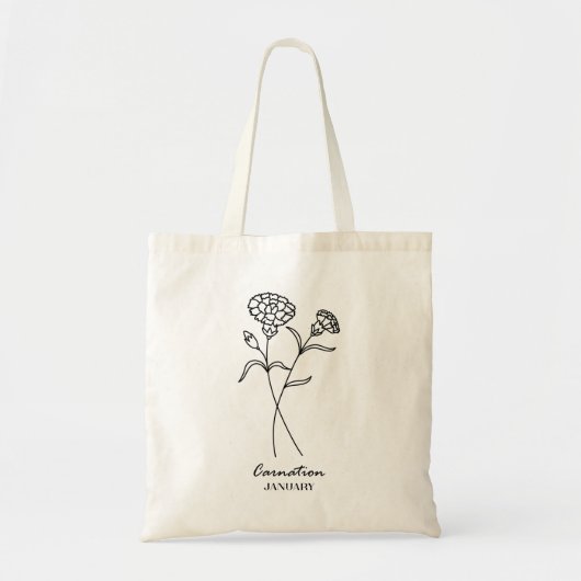 Januari Geboortebloem | anjer Tote Bag (Voorkant)