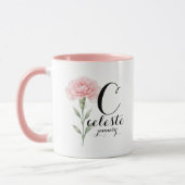 Januari Geboortebloem Mok – Roze Anjer Geschenk (Links)
