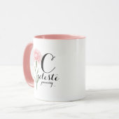 Januari Geboortebloem Mok – Roze Anjer Geschenk (Voorkant links)