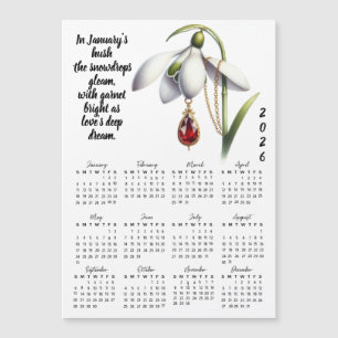 Januari Geboortebloem & Steen Kalender