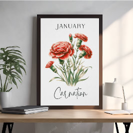 Januari Geboortemaand Anjer Perfect Poster