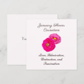 Januari Geboortemaand Bloem Anjer Elegante Flora (Voorkant / Achterkant)