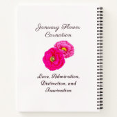 Januari Geboortemaand Bloem Anjer Elegante Flora Notitieboek (Achterkant)