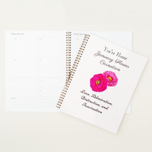 Januari Geboortemaand Bloem Anjer Elegante Flora Planner (Display)
