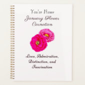 Januari Geboortemaand Bloem Anjer Elegante Flora Planner (Voorkant)