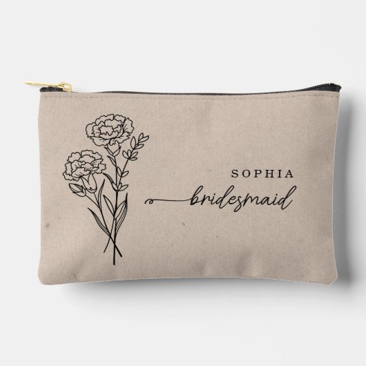 Januari Geboortemaand Bloem Gepersonaliseerd Bruid Etui (Voorkant)