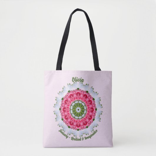 Januari Geboortemaand Bloem Persoonlijke Boodschap Tote Bag (Voorkant)