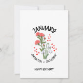 JANUARI Geboortemaand Bloem Verjaardag Kaart (Voorkant)
