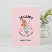 JANUARI Geboortemaand Bloem Verjaardag Kaart (Staand voorkant)