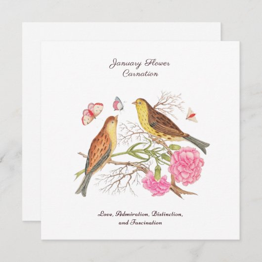 Januari Geboortemaand Bloem Verjaardagscadeau (Voorkant / Achterkant)