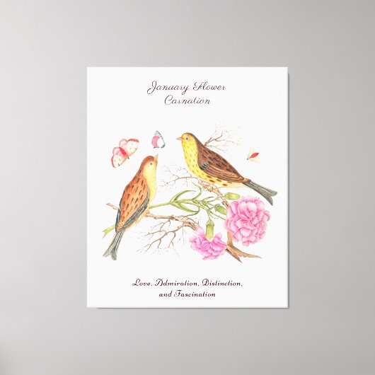 Januari Geboortemaand Bloem Verjaardagscadeau Canvas Afdruk (Voorkant)