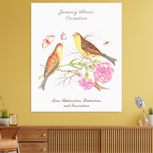 Januari Geboortemaand Bloem Verjaardagscadeau Canvas Afdruk (Insitu (Woonkamer))