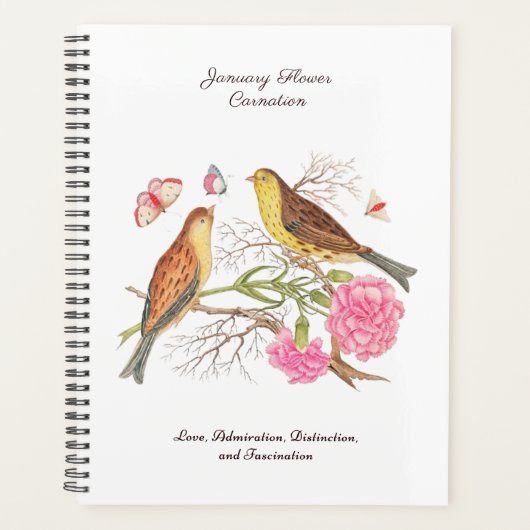 Januari Geboortemaand Bloem Verjaardagscadeau Planner (Voorkant)