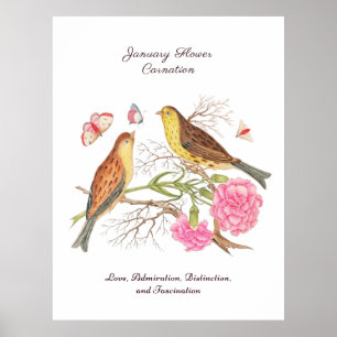 Januari Geboortemaand Bloem Verjaardagscadeau Poster