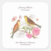 Januari Geboortemaand Bloem Verjaardagscadeau Vierkante Sticker (Voorkant)